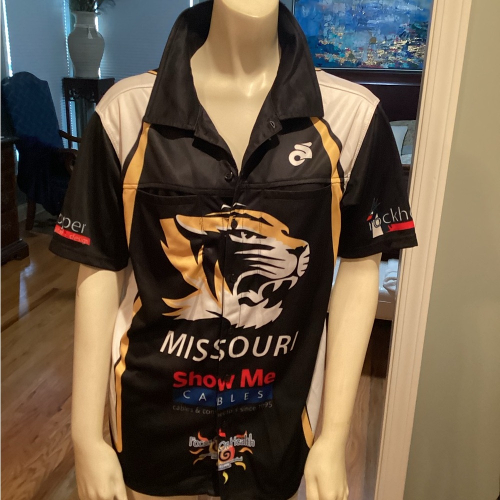 Cyclebar Black and Gold Casual Button Down Shirt
